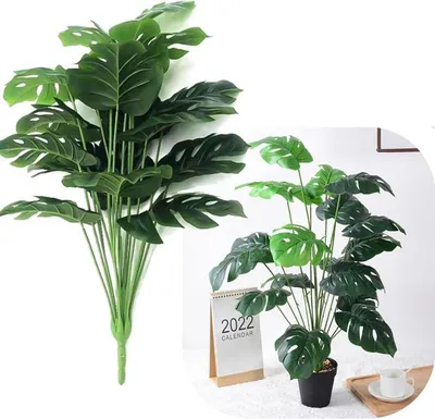 Zdjęcie produktu dla Sztuczna roślina Monstera w doniczce, dekoracja wnętrz, 60 cm