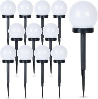 Image de Lampes de jardin LED à énergie solaire, encastrables, 33,5 cm, 12 pièces.