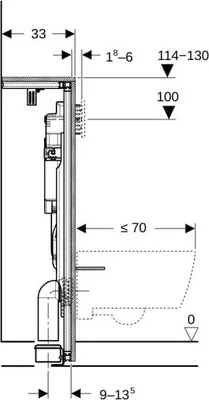 Produktbild von Geberit GIS Wand-WC-Element 461303006 114cm, Ecklösung, mit Sigma UP-Spülkasten 12 cm
