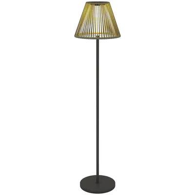Produktbild von Outsunny Solar Stehlampe Rattan Solarlampen mit Lichtsensor 25 LEDs automatisch Solarleuchte im Boho-Stil IP44 Wasserdichte Solarlampe Outdoor Lampe