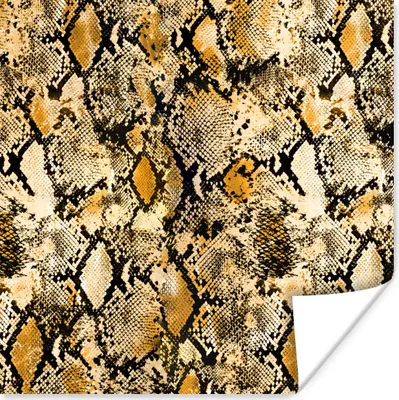 Produktbild von MuchoWow® Poster Tiermuster - Gold - Schlange 100x100 cm - Babyzimmer