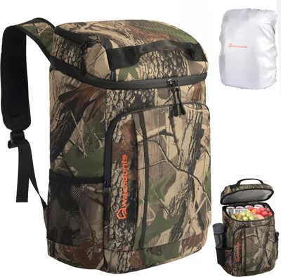 Produktbild von 27L Camping Kühltasche & Isoliertasche, isolierender Abdeckung, Thermotasche Kühl Rucksack für Camping - Camouflage