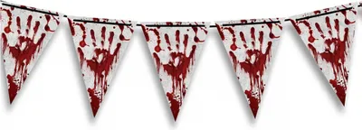 Produktbild von Blutbad Halloween Party Kunststoff Wimpel Girlande