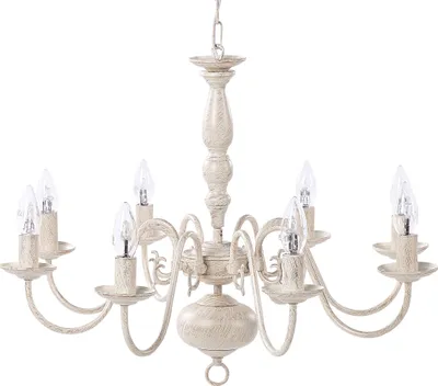 Produktbild von BELIANI Kronleuchter Weiß und Gold Eisen 8-flammig Vintage Glamour Stil
