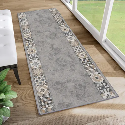 Obrázok produktu pre Tapiso Runner Protišmyková moderná sivá obývacia izba 100 x 700