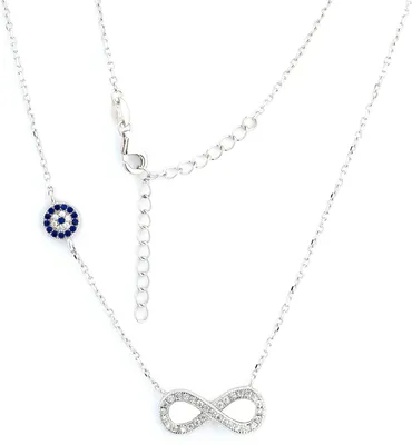 Produktbild von Golders Collier aus 925 Silber mit Unendlichkeitszeichen und Blume aus Zirkonia