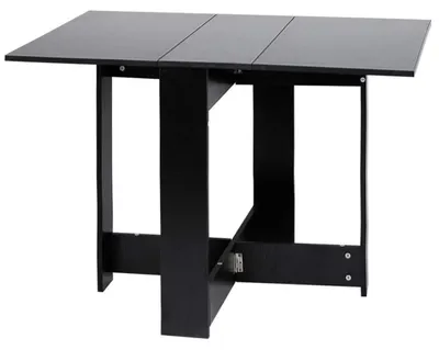 Produktbild von Esstisch Klapptisch faltbar 103 x 73,4 x 76 cm Melaminharzbeschichtete Spanplatte Schwarz