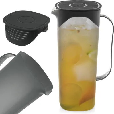 Image de Cruche en plastique pour boissons, eau, jus, limonade, avec couvercle, 1,8 l