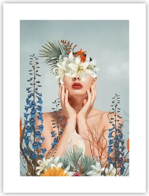 Produktbild von Poster - Poster ohne Rahmen - Surreal Frau Blumen - 30x40 cm - Wand Bild - Wanddeko - Wandbilder - Kunstposter - Wandposter - Bilder - Kunstdruck - Wanddekoration - Wandbild - P2XPA30x40-4818