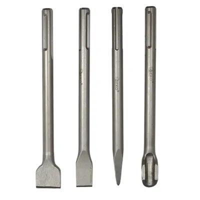 Produktbild von 4x SDS MAX Meißel Set 250 mm Kanal Spitz Flach Breit Spatmeißel Satz Meissel