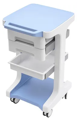 Image de Chariot mobile pour médicaments, avec 3 niveaux et 2 tiroirs