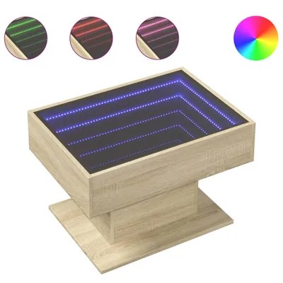 Produktbild von vidaXL LED-Couchtisch Sonoma Eiche 70x50x45 cm Holzwerkstoff