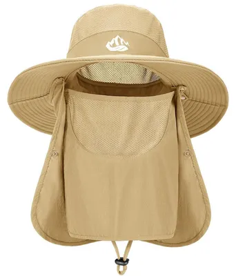 Obrázek produktu pro Klobouk pro muže, UPF 50+, skládací, s ochranou krku a obličeje, barva khaki
