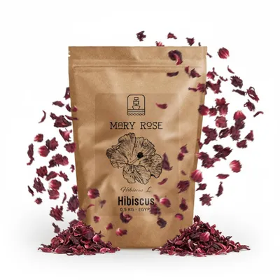 Produktbild von Mary Rose - Hibiskus Blütenblätter 500g - 100% Rein Säuerlich Aromatisch - Erfrischend Belebend Vielseitig - Aus Ägypten