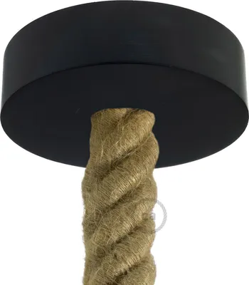 Image de Kit Creative-Cables avec rosace en bois pour cordon 3XL - Noir