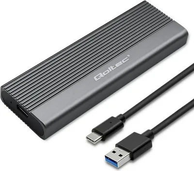 Obrázok produktu pre Qoltec 52267 Kryt | Jednotka SSD M.2 | SATA | NGFF| USB-C | Super rýchlosť | 2TB | Šedá