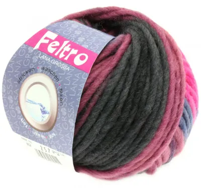 Produktbild von Lana Grossa Feltro print 362 Pink/Pflaume/Erika 50g