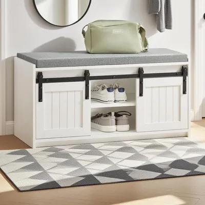 Produktbild von Schuhschrank - Schuhregal - Schuhaufbewahrungsbox - Schuhbank - Aufbewahrungsbox - 2 Schiebetüren - Holzoptik, MDF