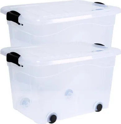 Produktbild von Aufbewahrungsbox Anzio 20 l 2er-Set mit Rollen