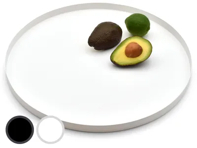Obrázek produktu pro Dekorativní podnos, kulatý, průměr 40 cm, vyrobený z kovu (matná bílá barva)