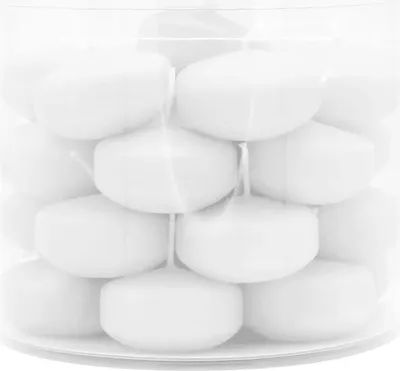 Produktbild von Schwimmkerzen Weiß 4,5cm, 28 Stück Set, Lange Brenndauer, Wasserlichter, Tischdeko, Event