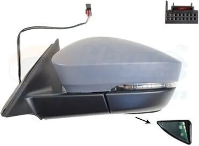 Produktbild von VAN WEZEL 7643817 Außenspiegel Seitenspiegel Links für SKODA Kodiaq (NS7) Konvex Beheizt Grundiert