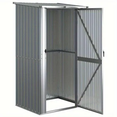 Image de Abri de jardin - Petite maison de jardin - Remise de jardin - Gris - Acier galvanisé - 118x97x210 cm