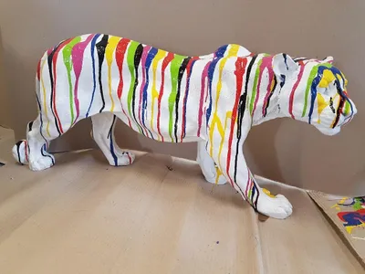 Zdjęcie produktu dla Abstrakcyjna dekoracyjna figurka, statuetka, rzeźba, 35 cm. Figurki, statuetki, rzeźby, tygrys