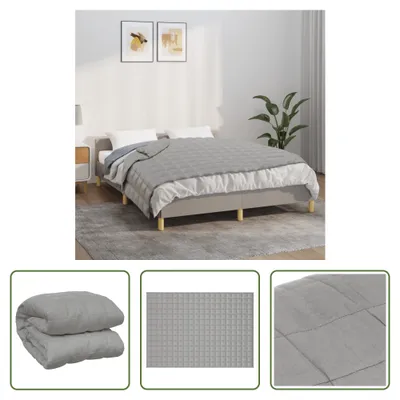 Zdjęcie produktu dla The Living Store Koc obciążeniowy szary 140x200 cm 10 kg tkanina