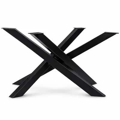 Obrázek produktu pro Magnetický nábytek Rám stolu Orion (velikost L 113X73Xh71 cm, černý) Designový křížový rám Heavy Duty Solid Table Skids Ocelové nohy stolu Kovový prof