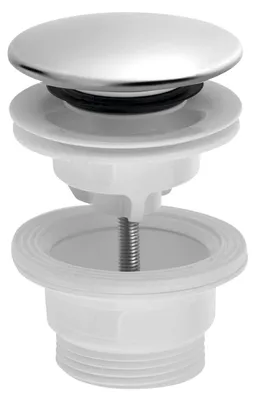Produktbild von Ablaufgarnitur für Waschtische, 5/4“, klick-klack, großer Stopfen, 4-45mm, ABS/Edelstahl