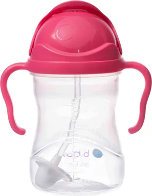 Obrázok produktu pre Fľaša na vodu so slamkou 240 ml malina / B.box