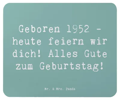 Produktbild von Mr. & Mrs. Panda Mauspad Spruch 1952 Geburtstag - Meeresbrise - Geschenk, Mouse Pad, laptop mousepad, Glückwunsch, Jubiläumsgeschenk, Geburtsjahr, Geboren, Happy Birthday