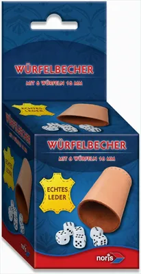 Produktbild von Noris Spiele Lederwürfelbecher mit 6 Würfeln; 606154318
