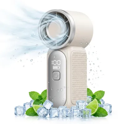 Produktbild von Handventilator, Tragbarer Faltbarer USB Lüfter, 5 Windgeschwindigkeit Mini Ventilator Hand Ventilatoren mit 3000mAh Akku