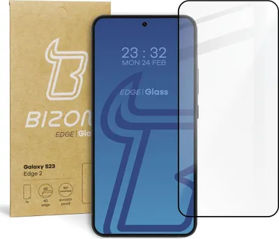 Produktbild von Bizon Glass Edge 2 Panzerglas für Galaxy S23, Schwarz
