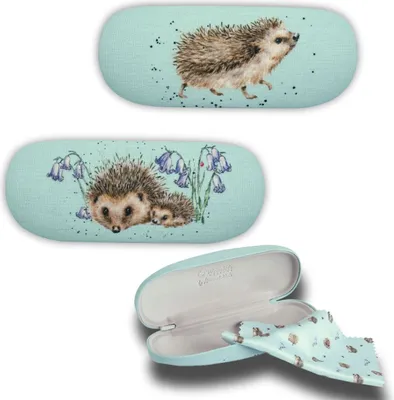 Produktbild von Wrendale Designs Brillenetui Hardcase Igel-Liebe mit Putztuch