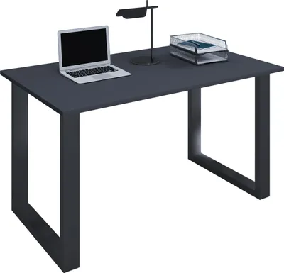 Produktbild von VCM Holz Schreibtisch | H. 76 x B. 110 x T. 50 cm | Computertisch schlicht | Füße aus hochwertigem Metall | Arbeitstisch | Büromöbel - Lona U