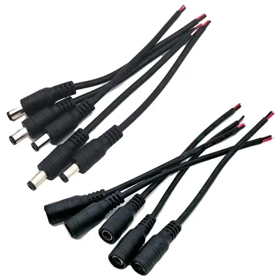 Obrázok produktu pre Konektor DC, kompatibilný s LED pásikmi, odolná konštrukcia, 5 párov samica-samec, dĺžka 15 cm