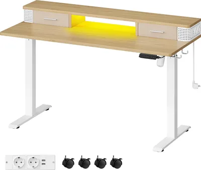 Produktbild von Höhenverstellbarer und elektrischer Schreibtisch 60 x 140 x (72–120) cm