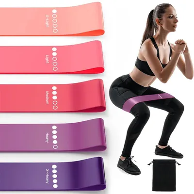 Produktbild von Fitnessbänder, Set mit 5 Widerstandsbändern in 5 verschiedenen Stärken