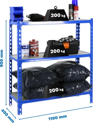 Produktbild von MADERCLICK SUPERPLUS 3/400 900 BLAU/MADEIRA Metallregal