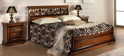 Produktbild von Bett Möbel Doppelbett Naturholz Schlafzimmer Möbel Design Betten Möbel Italien