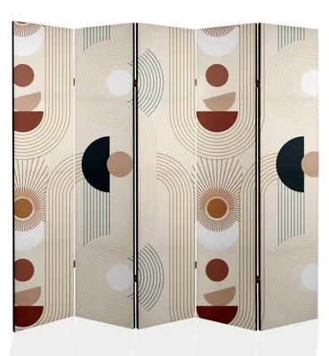 Produktbild von framed concept - Paravent Raumteiler Holz 225x172 cm, 5-teilig einseitig, Sichtschutzwand