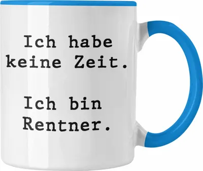 Produktbild von Trendation - Rentner Tasse Geschenk Ruhestand Frau Mann Renteneintritt Geschenke für Männer Frauen Lustig Rentnerin Pensionierung Kollegin Ich Bin Rentner (Blau)