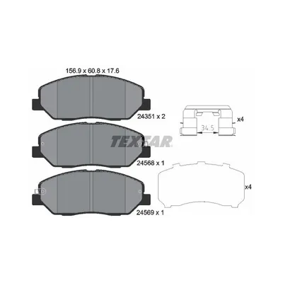 Produktbild von Textar Bremsbeläge vorne für Hyundai Santa Fe Kia Sorento II Ssangyong Korando