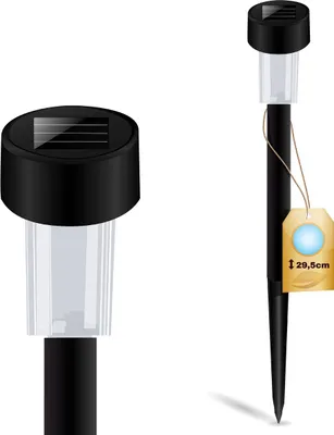 Zdjęcie produktu dla Lampa Ogrodowa LED Solarna Wbijana Czarna 6500K Zimna Biała