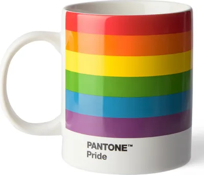 Produktbild von PANTONE Porzellan Becher Kaffeetasse Geschenkbox Regenbogenfarben 375 ml 18453