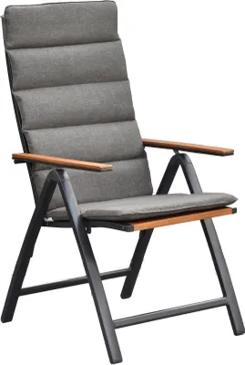 Produktbild von Merxx Gartenmöbel Set Athos 13tlg., 6 Klappsessel inkl. Kissen, Ausziehtisch 150 (200) x 90 cm- Aluminium/Akazie/Textil