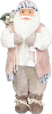 Image de Décoration MagicHome Noël, Père Noël, avec cadeau, rose-brun, 46 cm